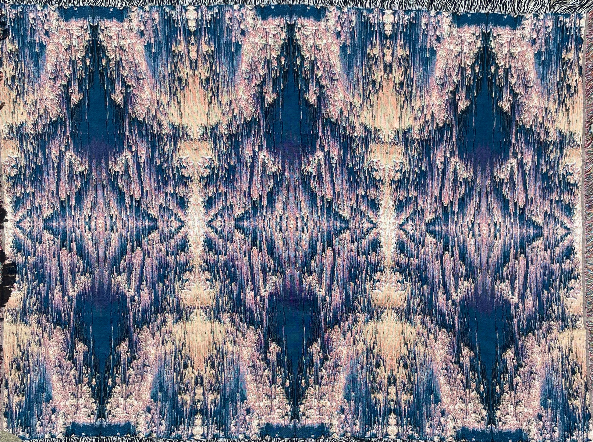 JACQUARD THROW BLANKET - "ORCHID TESSERACT"