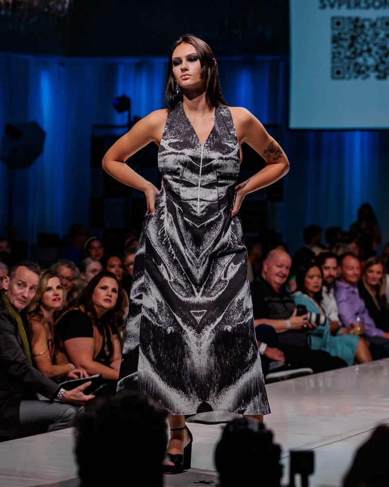 VEINS Front-Zip Sundress