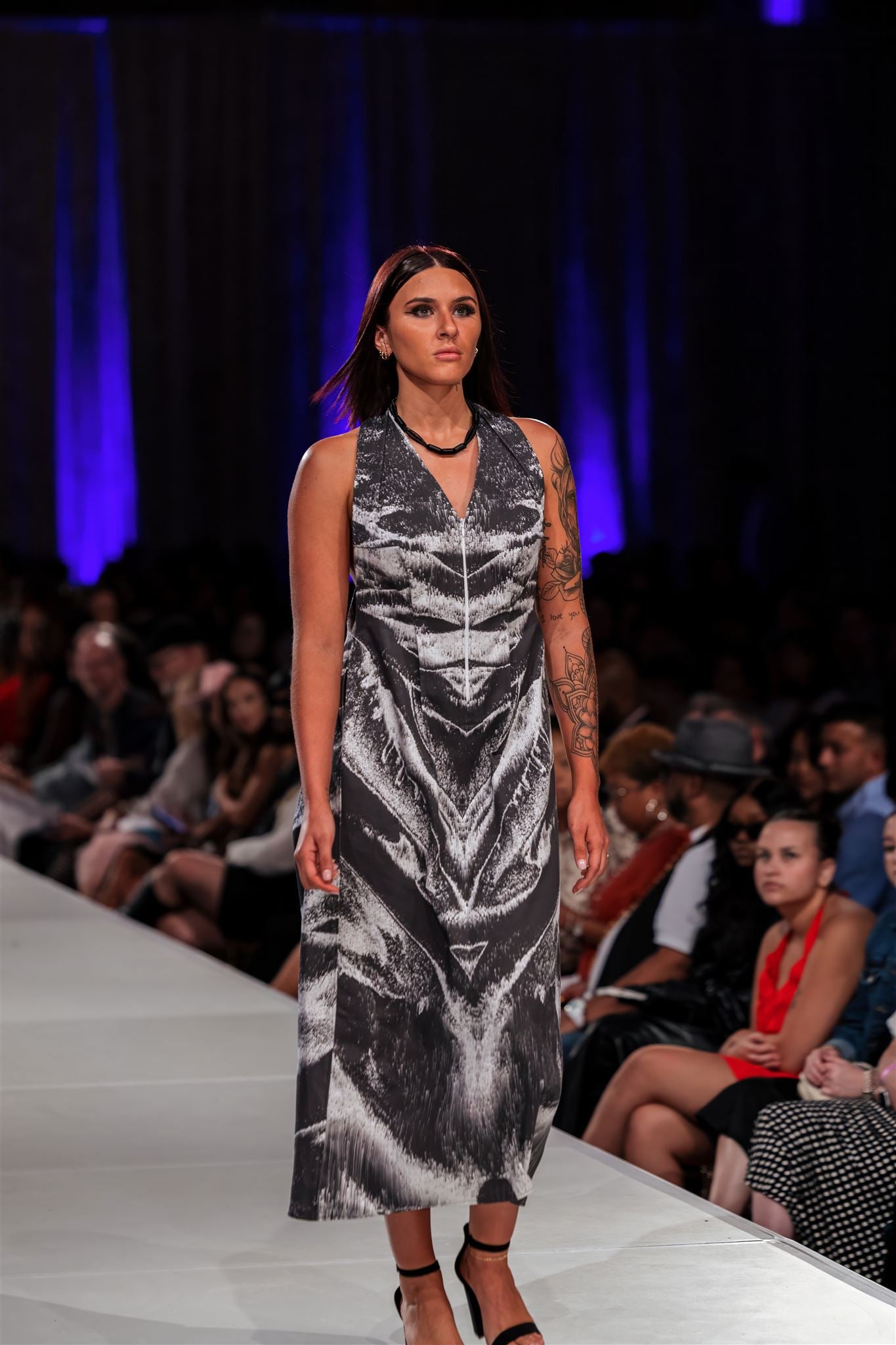 VEINS Front-Zip Sundress