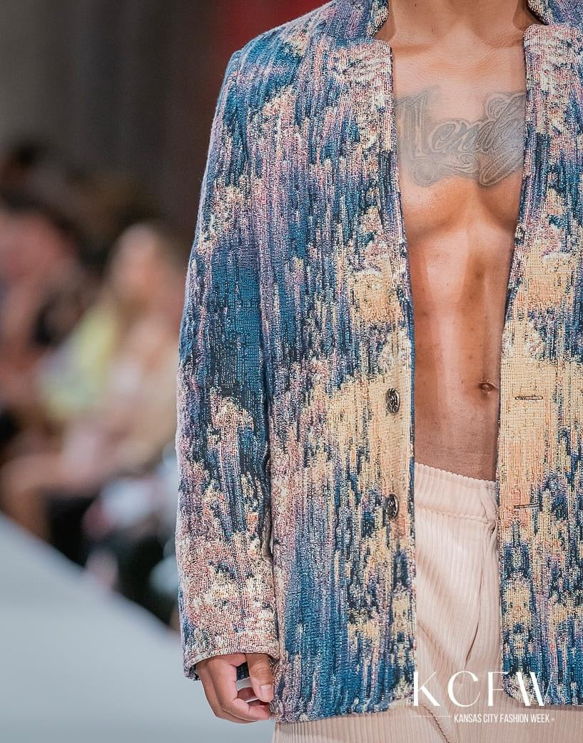 "ORCHID TESSERACT" FLAT LAPEL COAT