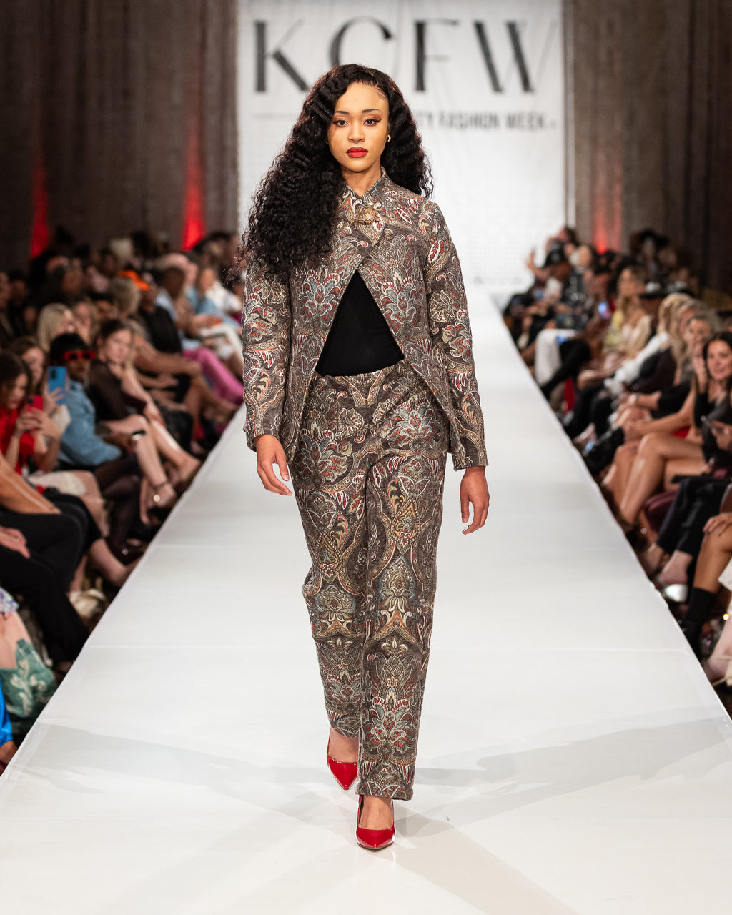 "VOID PAISLEY" MISSES' ASYMMETRICAL JACKET