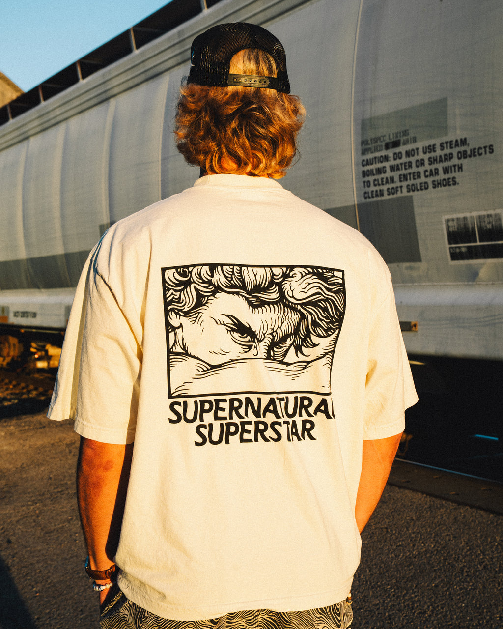 DROP SHOULDER GARMENT DYE TEE - "STOIC"