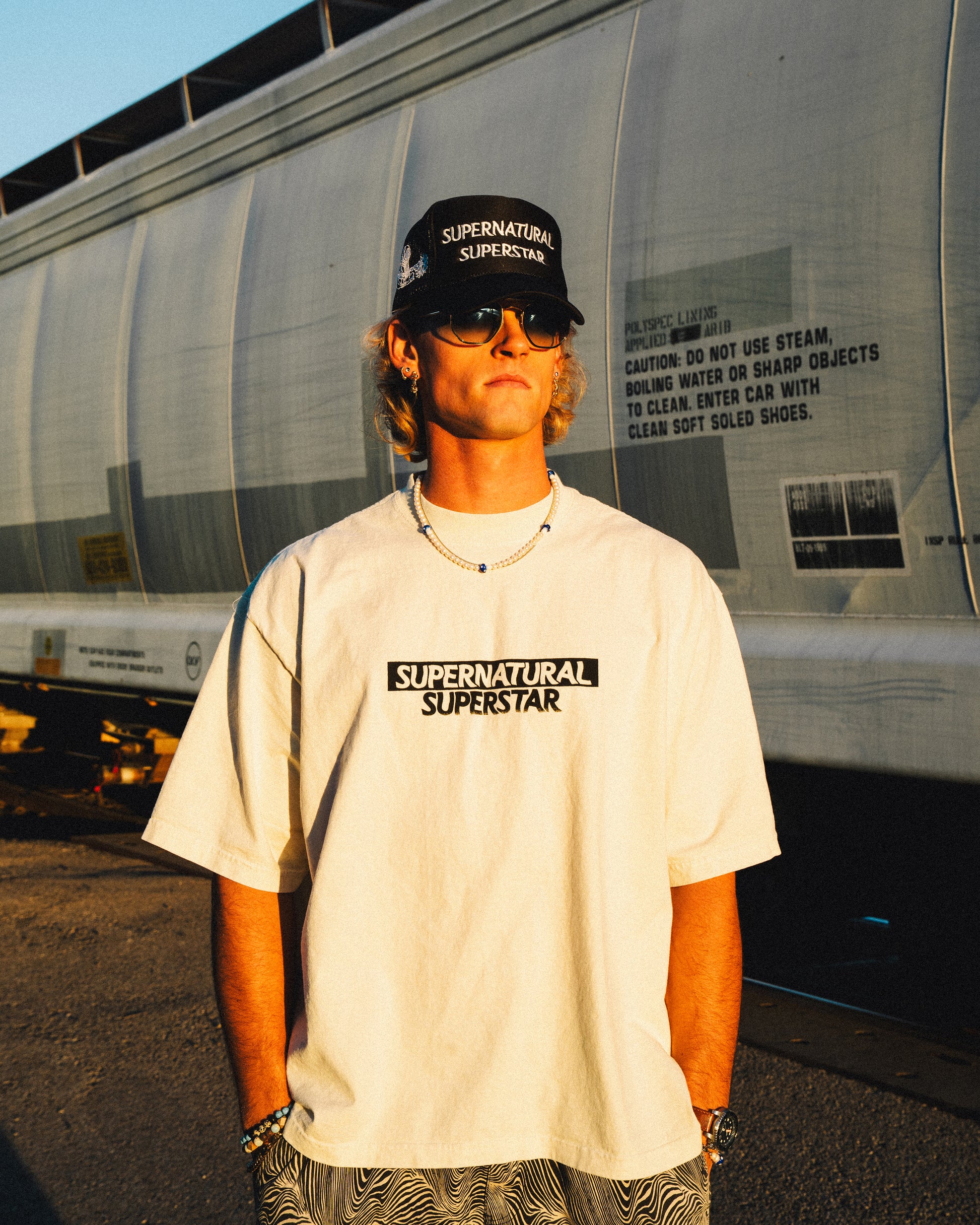 DROP SHOULDER GARMENT DYE TEE - "STOIC"